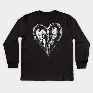 Chucky and Tiffany black and white Kids Long Sleeve T-Shirt